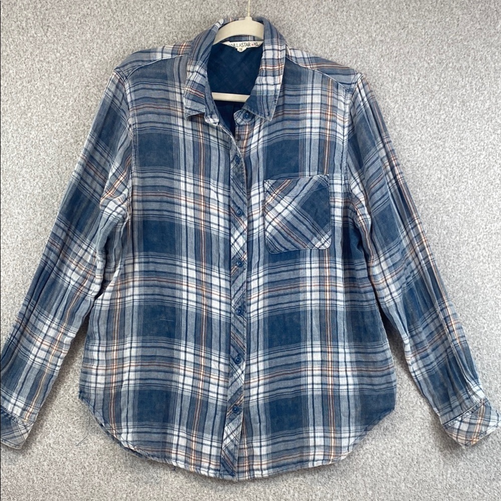Vanilla Star XL distressed double gauze western style button down up chambray